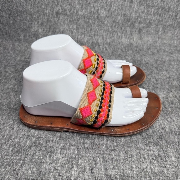 Beek by Two Birds Dove Slide Sandals Sz 6 Anthropologie Leather Boho - Picture 4 of 10